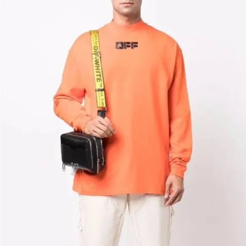 OFF-WHITE Logo Print Long-Leeve T-Shirt in Orange - Picture 1 of 8